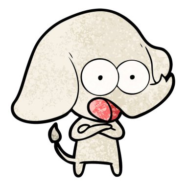 vektör çizim sevimli çizgi fil