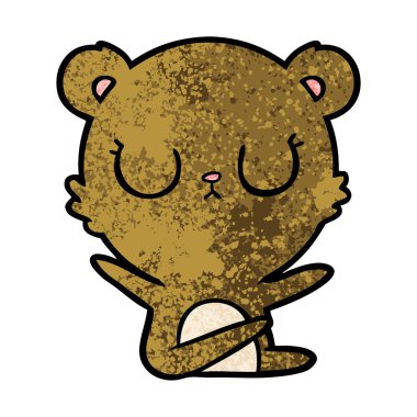 huzurlu karikatür ayı vektör çizim