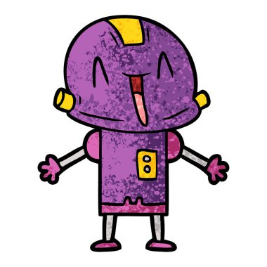 Çizgi film robotunun vektör çizimi 