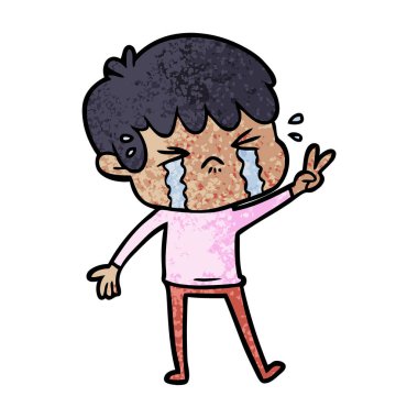 vektör çizim karikatür çocuk ağlıyor