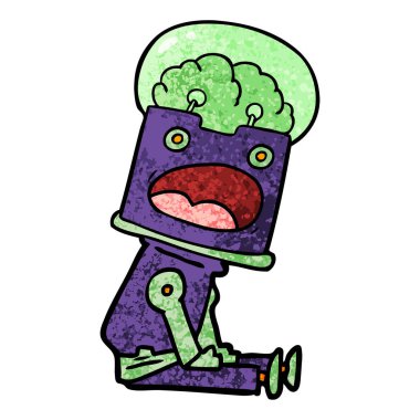 Çizgi film robotunun vektör çizimi 