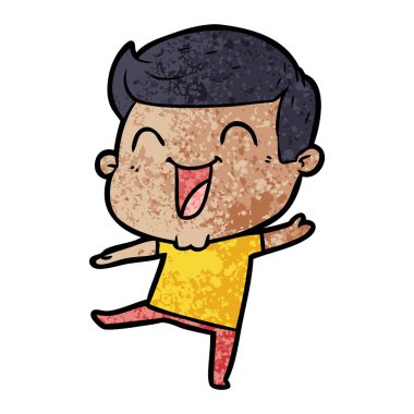 vektör çizim karikatür man gülüyor