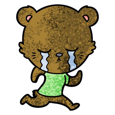 vektör çizim karikatür ayı ağlama