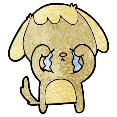 vektör çizim karikatür ağlayan köpek