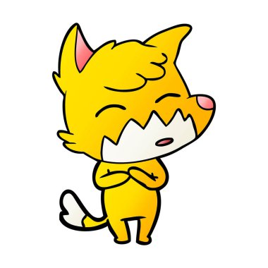 Tilki çizgi film karakteri vektör çizim