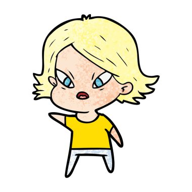 vektör çizim karikatür kadın vurguladı