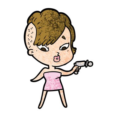 vektör çizim karikatür sürpriz kız