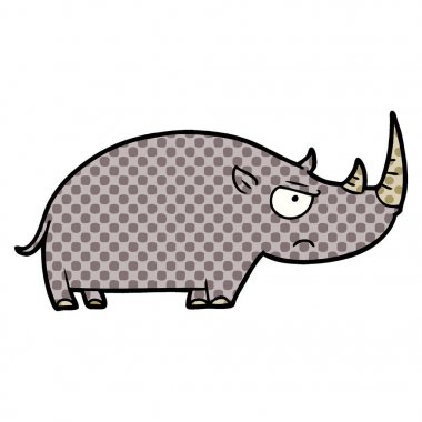 çizgi film gergedan vektör çizim