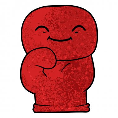 Çizgi film boks eldiveninin vektör çizimi