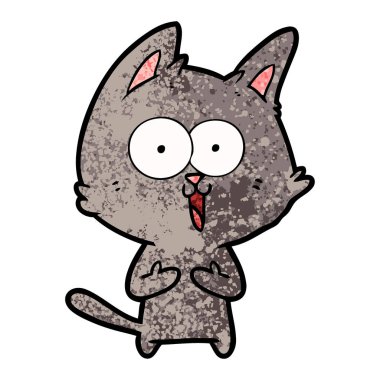 komik karikatür kedi vektör çizim