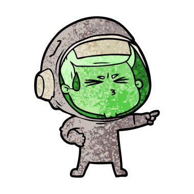 vektör çizim karikatür astronot vurguladı