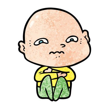 vektör çizim karikatür gergin adam