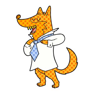 ofis işçi tilki çizgi film karakteri