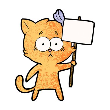 Çizgi film kedisinin vektör çizimi