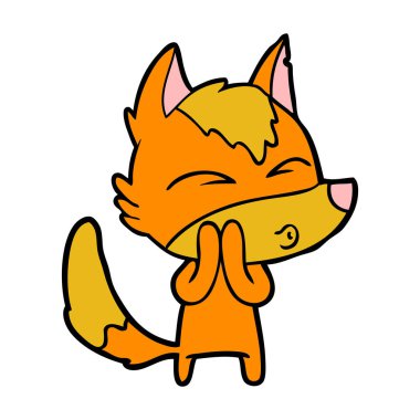 Tilki çizgi film karakteri vektör çizim