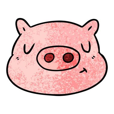 vektör çizim karikatür Domuz surat