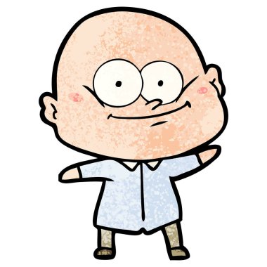 karikatür kel adam bakıyor