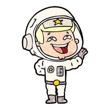vektör çizim karikatür gülen astronot