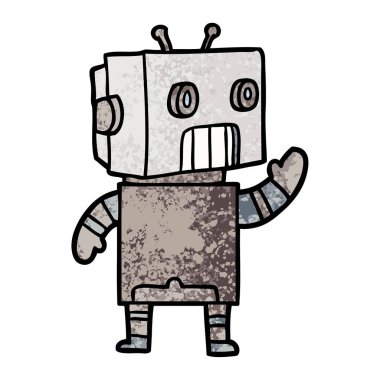 Çizgi film robotunun vektör çizimi 