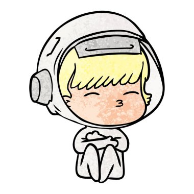 vektör çizim karikatür meraklı astronot