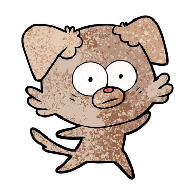 vektör çizim gergin köpek çizgi film