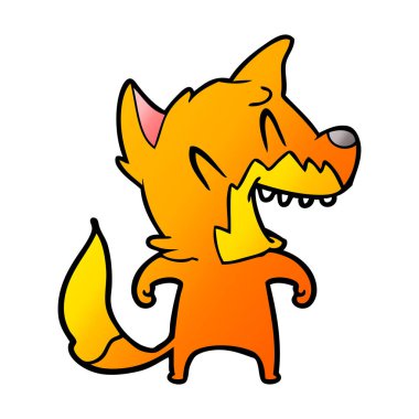 Tilki çizgi film karakteri vektör çizim