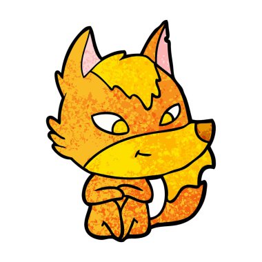 Tilki çizgi film karakteri vektör çizim