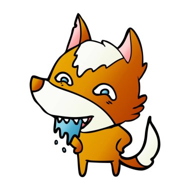 Tilki çizgi film karakteri vektör çizim