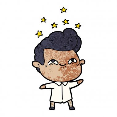 vektör çizim karikatür dostum heyecanlı