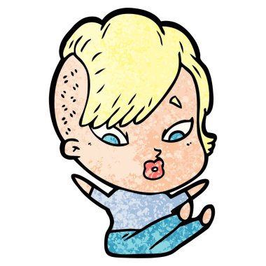 vektör çizim karikatür sürpriz kız