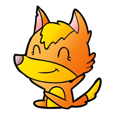 Tilki çizgi film karakteri vektör çizim