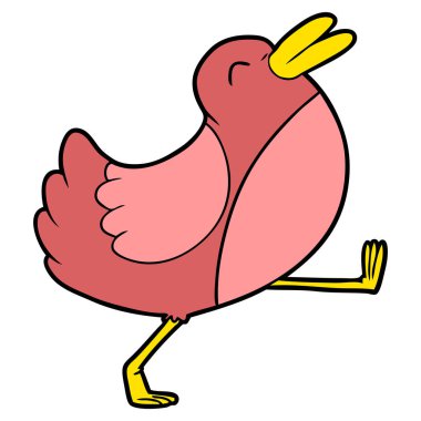 komik karikatür kuş yürüme