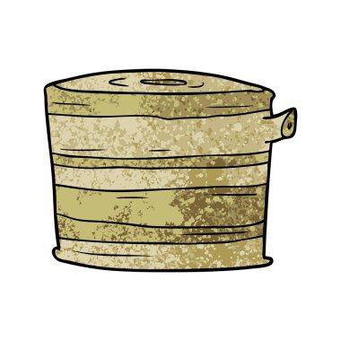 Vektör çizim karikatür ağaç kütüğü