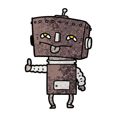 Çizgi film robotunun vektör çizimi 