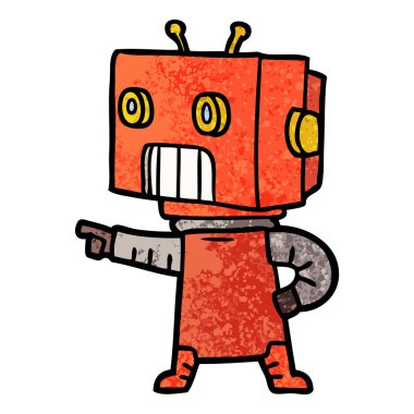 Çizgi film robotunun vektör çizimi 