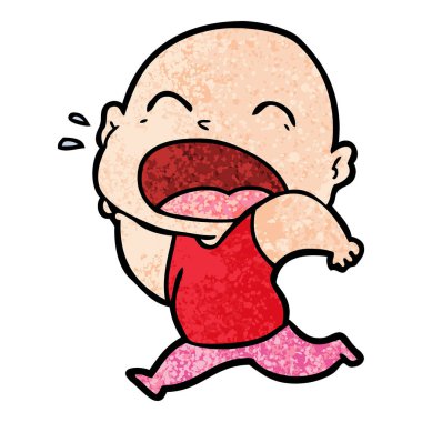 karikatür bağırarak kel adam