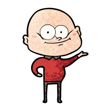 karikatür kel adam bakıyor