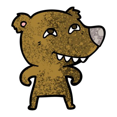 Diş gösterilen çizgi film ayı