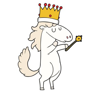 Çizgi film atının vektör çizimi