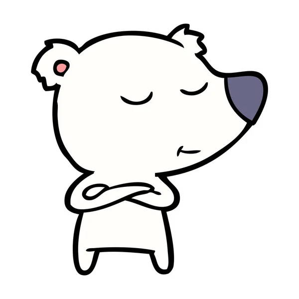 Vector Illustration Polar Bear Cartoon — 스톡 벡터