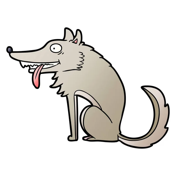 Векторная Иллюстрация Голодного Мультяшного Волка — стоковый вектор