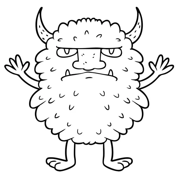 Vector Illustration Cartoon Grumpy Monster — Stock Vector