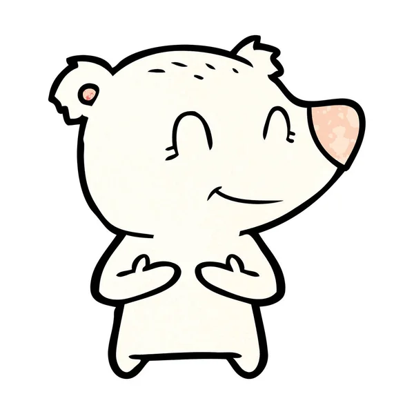 Gelukkig Polar Bear Cartoon — Stockvector
