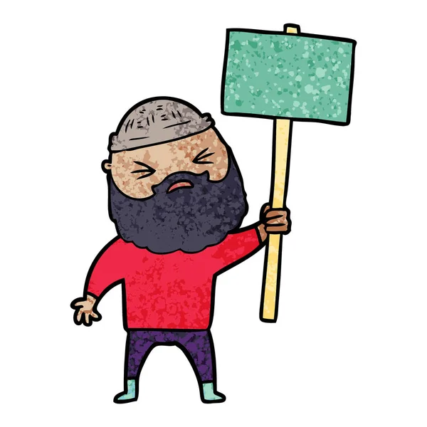 Hombre Dibujos Animados Con Barba — Vector de stock