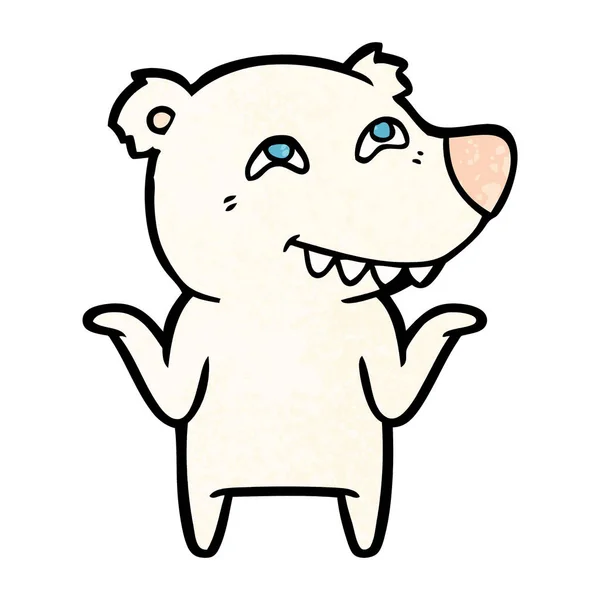 Urso Polar Dos Desenhos Animados Mostrando Dentes — Vetor de Stock