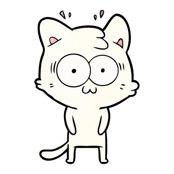 Vector Ilustración Dibujos Animados Sorprendido Gato — Vector de stock