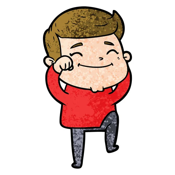 Ilustración Vectorial Hombre Dibujos Animados Feliz — Vector de stock