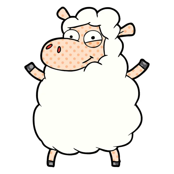 Vector Illustration Cartoon Sheep — Stock Vector