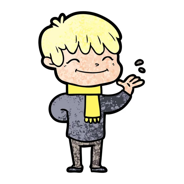 Vektorillustration Cartoon Happy Boy — Stock vektor