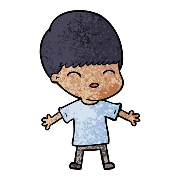 Εικονογράφηση Διάνυσμα Ευτυχισμένη Γελοιογραφία Αγόρι — Διανυσματικό Αρχείο